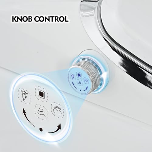 Luxury Smart Bidet Toilet con secador de agua tibia, asiento calefactable, control remoto, luz nocturna LED, descarga sin energía, tapa de cierre suave, diseño ovalado alargado de cerámica para baños modernos miniatura 6