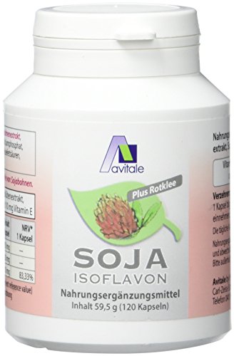 Avitale Soja Isoflavon Kapseln 60 mg + E, 120 Stück, 1er Pack (1 x 59,5 g)
