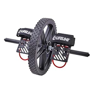 Lifeline Power Wheel for Full Body Functional Fitness – Strengthen Abs, Core, Lower & Upper Body with Foot Straps