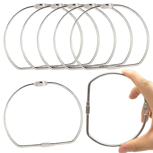 6pcs 4 inch Large Binding Book Rings, Washi Tape Organizer Storage Ring Key Ring Hoop for Cards Paper Receipts Photos DIY Organization Warehouse Home (6, 4 inch)