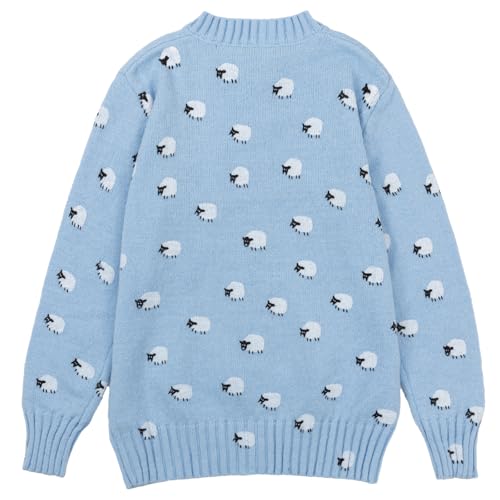 Image of Women's Funny Fall Winter Animal Floral Christmas Tree Long Sleeve Button Knit Cardigan Sweater