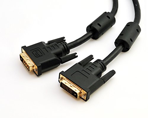 Rhombutech® 1,5m Premium DVI zu DVI Kabel/Dual Link DVI-D 24+1 / vergoldete Kontakte/HDTV Auflösung 2X Ferritkern, störungsfreie Übertragung