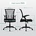 Yaheetech Ergonomic Mesh Office Chair, Swivel Computer Desk Chair with Flip-up Armrests and Lumbar Support, Reclining for Home Office, Study Room Bedroom, Black