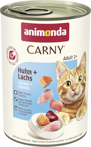 animonda Carny Adult Huhn + Lachs (6 x 400 g), Katzennassfutter für ausgewachsene Katzen, Nassfutter mit 100 % frischen, fleischlichen Zutaten,...