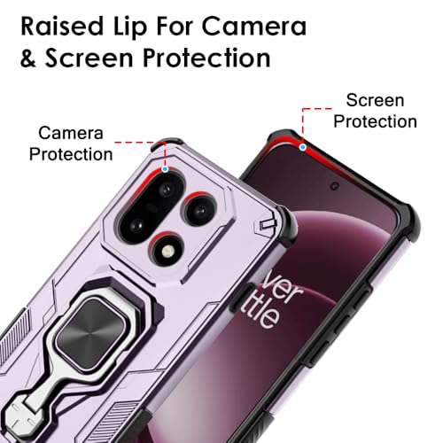 Image of TheGiftKart Tough Armor Bumper Back Case Cover for OnePlus 15 5G | Ring Holder & Kickstand in-Built | 360 Degree Protection Back Case Cover for OnePlus 15 5G (PC & TPU, Pink)