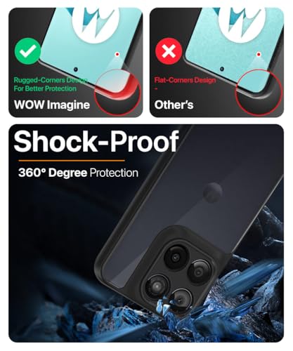 Image of WOW IMAGINE Translucent Hybrid Back Case Cover for Motorola Moto Edge 60 Fusion Smoked Matte Back | Shock Proof 360 Degree Protection | Protective Hard Case - Matte Black