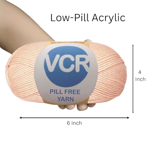 Image of VCR Biscuit Color Yarn, Pill-Free Soft Knitting Yarn, 100 Grams Hank, 263 Meters Length, Low-Pill Acrylic Yarn, Soft Crosia Threads, Pack of 1, Suitable for Beanies, Caps and Gloves