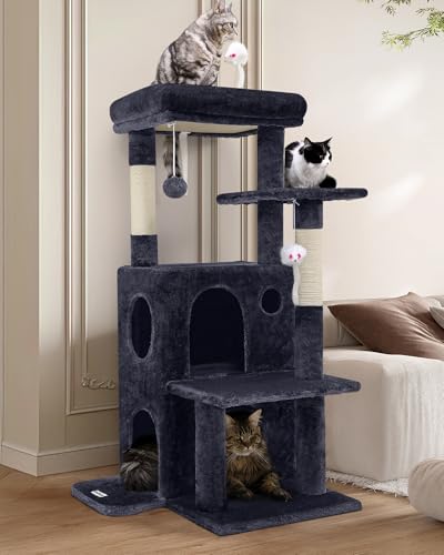 Globlazer Cat Tree Tower for Indoor Cats, 50-inch Adult Cat Tree House for Large Adult Cats with...