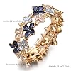 LUREME Gold Sakura Floral Bracelet for Women - Colorful Enamel Flower Stretch Bangle, Adjustable Elastic Cuff (bl003608-4) #1