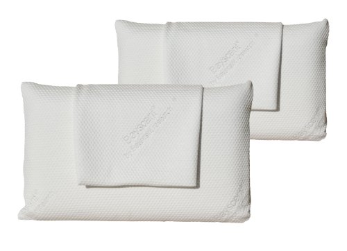 Preisvergleich Produktbild Visko Schlafkissen-Kopfkissen, HWS-Kissen aus viscoelastischem Gelschaum, Premium Überzug 'Tencel' mit Neutraliser-Therapy (80x40x12cm / 2 STK + Extra-Überzüge)