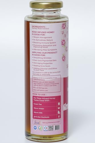 Image of Samsthiti Rose Infused Honey | Natural Honey with Rose Extract | Soothing & Refreshing Wellness Blend | 480 g
