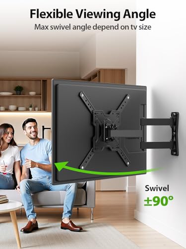 USX MOUNT UL Listed Full Motion TV Mount, Swivel Articulating Tilt TV Wall Mount for 26-65 Inch LED, 4K, Wall Mount Bracket with VESA 400x400mm Up to 77lbs, Perfect Center Design -XMM006-1 - Image 5
