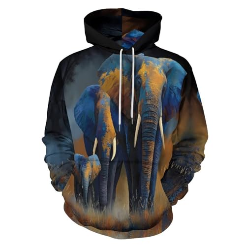 Pull à capuche imprimé 3D animaux d'Afrique, sweat idéal pour vos sorties outdoor