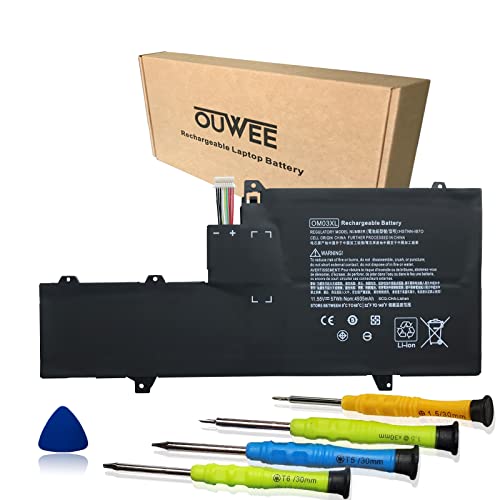OUWEE OM03XL Laptop Battery Compatible with HP EliteBook x360 1030 G2 Series Notebook HSTNN-IB7O 863167-1B1 863280-855 863167-171 HSN-I04C HSTNN-IB70 OMO3XL OM03057XL 11.55V 57Wh 4935mAh(Shape-A)