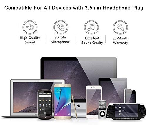 3�p�b�N 3.5mm �L���w�b�h�z���v���O �C���C���[�C���z�� �m�C�Y�A�C�\���[�V���� �����}�C�N&�{�����[���R���g���[���t�� iPhone 6s 6 Plus 5s 5 iPad iPod MP3 MP4 Samsung Android �m�[�g�p�\�R����