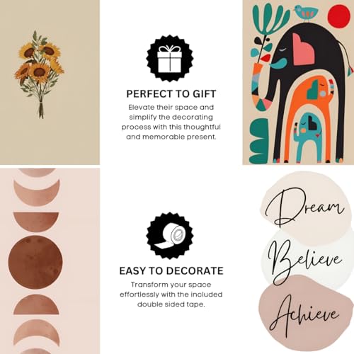 Image of Bohemian Aesthetic Wall Collage Kit Posters (Pack of 28) - 6 x 8 Inches Posters for Wall Decoration - Wall Art For Bedroom, Office, Living room, Dorm room - Double Tape Included (Bohemian, 28)