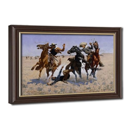 Toile Aiding A Comrade Remington décoration murale haut de gamme avec cadre à suspendre