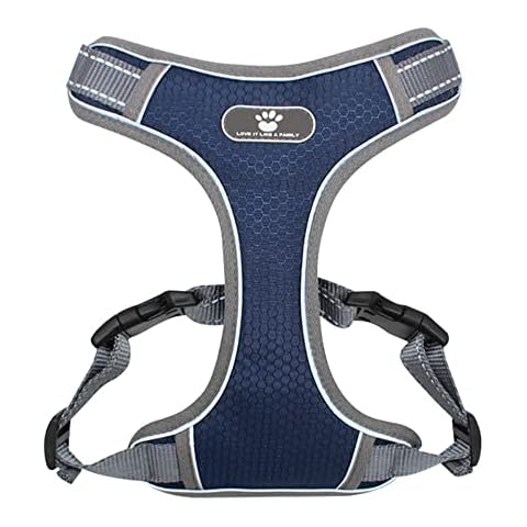 DYAprWu No Pull Dog Harness Adjustable Reflective Harness No Choke Escape Proof Harness Step in Harness for Small Medium Large Dogs Cats (Small, Navy) Cover
