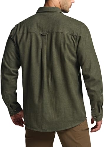 CQR Men's All Cotton Flannel Shirt, Long Sleeve Casual Button Down Plaid Shirt, Brushed Soft Outdoor Tactical Work Shirts3