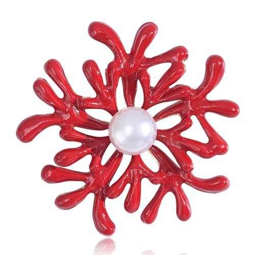 Image of Rhinestone Flower Brooch 18K Gold Plated Flower Floral Brooch Elegant Pearl Lapel Pin Costume Jewelry Thanksgiving Day Birthday Wedding Gifts for Mom Wife