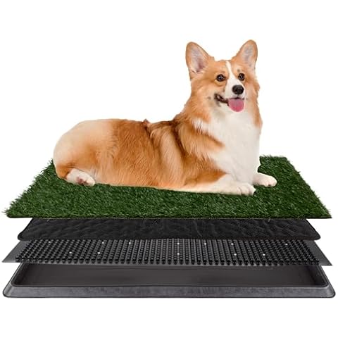 Artificial Grass Puppy Pee Pad for Dogs and Small Pets - 20x25 Reusable 4-Layer Training Potty Pad with Tray - Dog Housebreaking Supplies by PETMAKER Cover