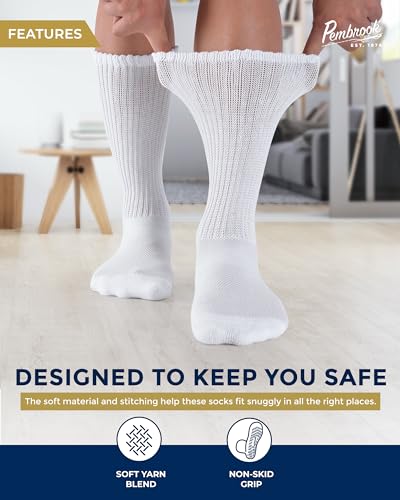 Image of Penbrook Frill Knit Bamboo Viscose Diabetic Socks for Women & Men 6 Pairs