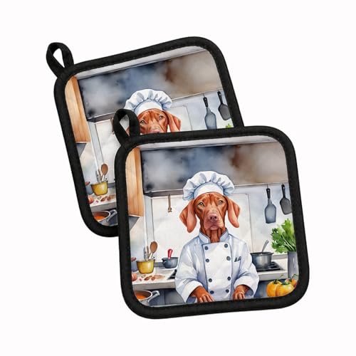 Caroline's Treasures Vizsla Set of 2 Heat Resistant Kitchen Pot Holders