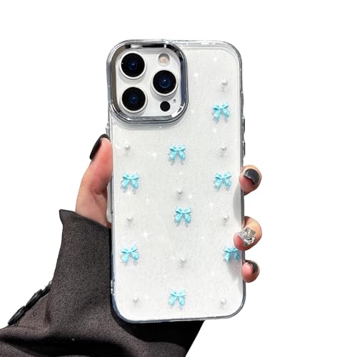 Coque iPhone 14 Pro Nœud Bleu EYZUTAK en silicone transparent