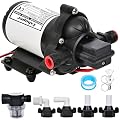 Exhoper RV Water Pump, 12V DC Water Pressure Pump with Pressure Switch, Self Priming Diaphragm 4.0 GPM 45 PSI, for RV Marine Yacht Lawn Garden