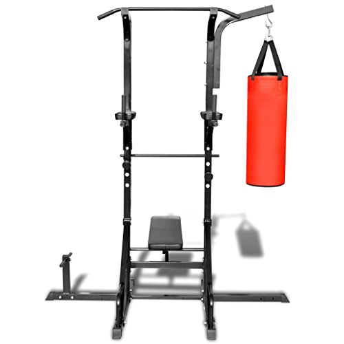 Festnight Chaise Romaine Pour Tractions dips Bbanc de Musculation Multifonction Station de musculation et sac de Frappe