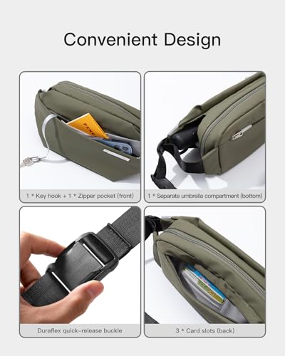 Image of Inateck Sling Bag X, Multi-pocket Crossbody Shoulder Chest Bag with Adjustable Shoulder Strap, Water-resistant Waist Fanny Pack for Men, Women, Travel, Daily Use, Cycling, Hiking, Gray Blue, Large