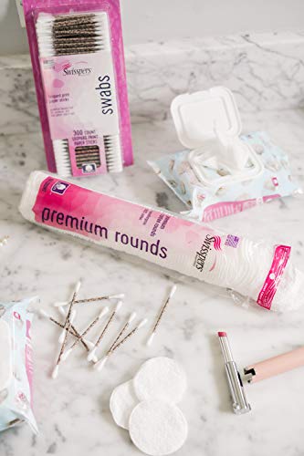 Swisspers Premium 100% Natural Cotton Rounds, Hypoallergenic, Reclosable Bags, 100-Count Bags, 6-Pack (600 Count Total) #TOP1