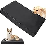 HOMBYS 3.5” Thickness Foam Chew Proof Indestructible Dog Bed with 16 Metal Rivets, Supportive 35'x22' Durable Tough Pet Bed for Medium Aggressive Chewers, Black