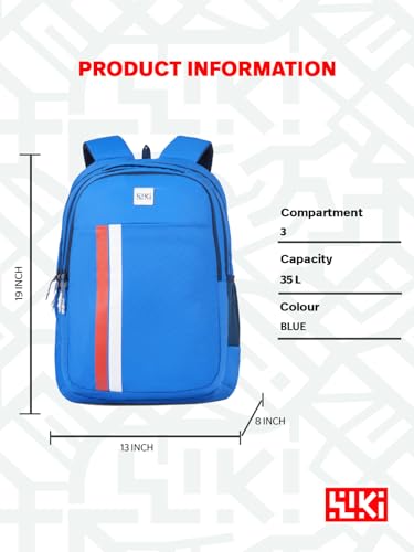 Image of Varsity Pro Solid Backpack, 35L, 3 Compartments + 1 Pocket, File Folder Section, Built-in Organizer, Spacious School, College & Office Bag
