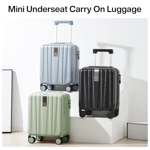Image of Hanke 14 Inch Underseat Carry On Luggage with Wheels Hard Shell Suitcases Carry On Bag Lightweight Small Mini Suitcase Travel Luggage for Travel（Bamboo Green）