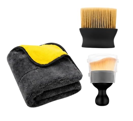 3-Piece Car Cleaning Kit | Soft Detailing Brush, Dashboard Dusting Brush & Microfiber Cleaning Cloth | Scratch-Free Interior Detailing Accessories for AC Vent, Console, Leather Seats & Screens-image-47