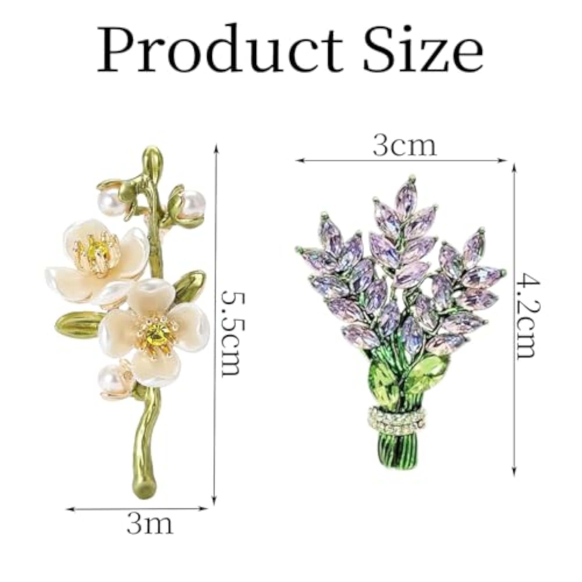 Lavender Flower Crystal Rhinestone Brooch Pin, Elegant Accessory