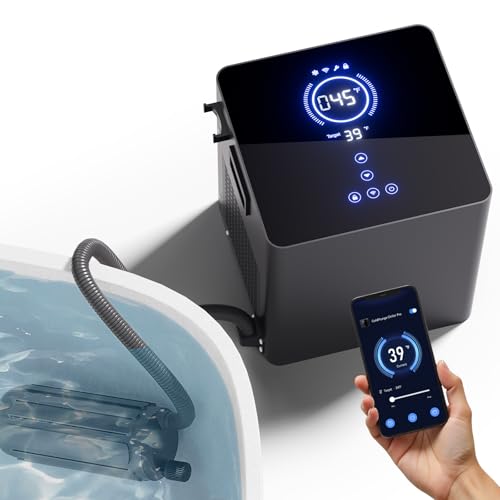 Cold Plunge Chiller Pro Upgraded 1/2HP Ice Bath Chiller for Any Tub Cools to 39F No Pump or Plumbing Needed WiFi App Control Ready-to-Use for Outdoor Home Cold Therapy