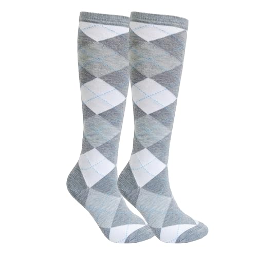 Image of Couver Women's Argyle Knee High Socks - Soft Acrylic Over the Calf Tube Style Socks for Casual Athletic - One Size
