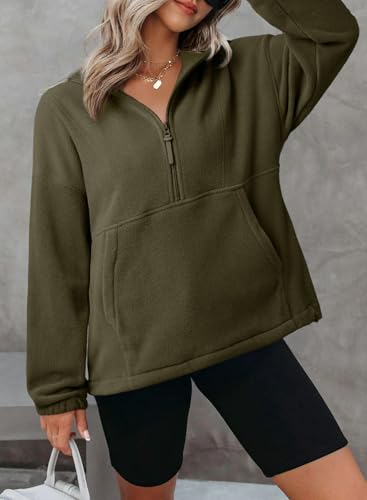 Dokotoo Womens Oversized Sweatshirts Half Zip Pullover Fall Fashion Outfits 2025 Oversized Hoodies Mock Neck Sweatshirt3