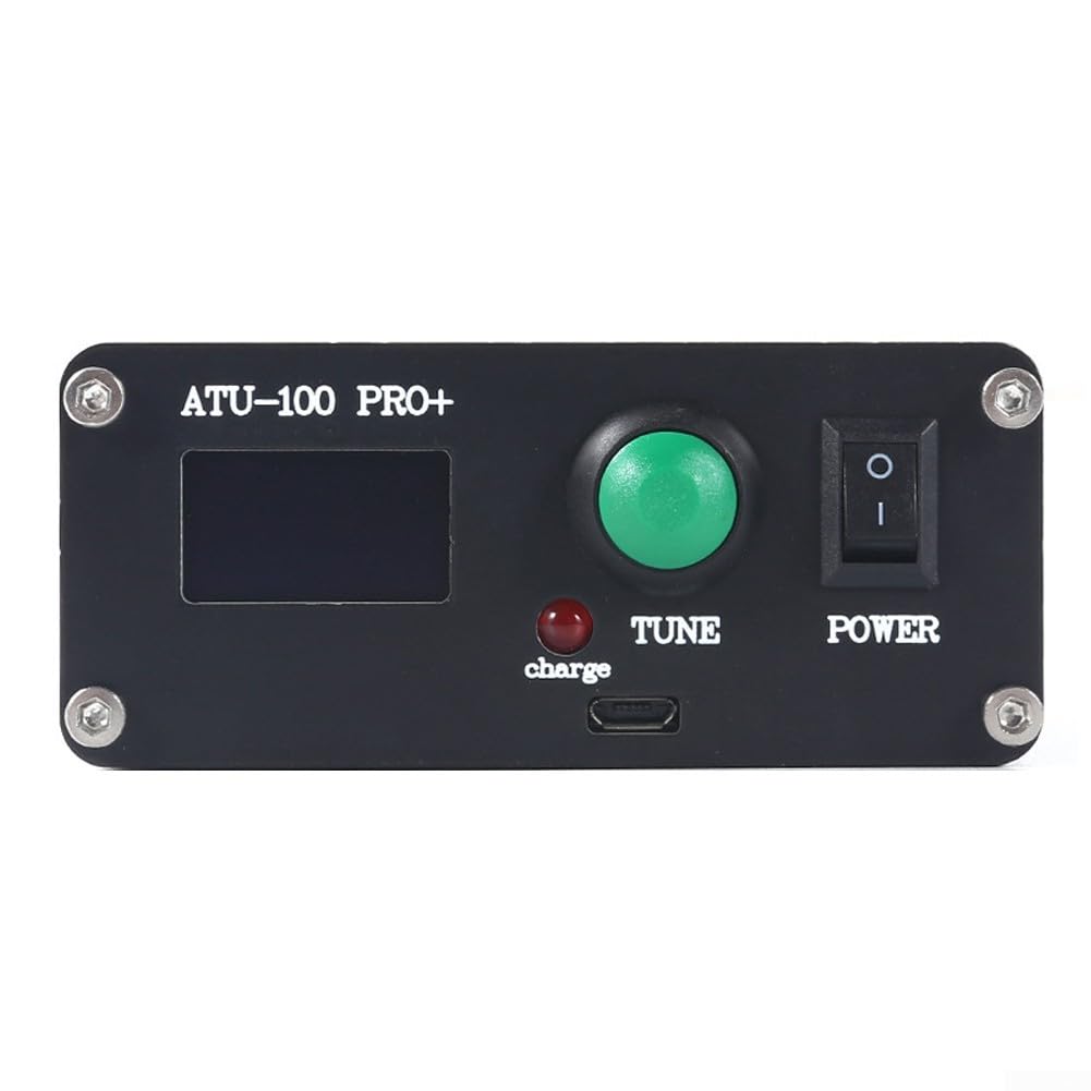ATU-100 1.8-55MHz sintonizador de antena, caja automática de sintonizador de antena de aleación de aluminio con pantalla OLED de 0.96 pulgadas, soporta carga USB