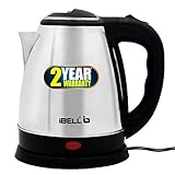iBELL SEK15L Premium 1.5 Litre Stainless Steel Electric Kettle,1500W Auto Cut-Off Feature,Silver with Black