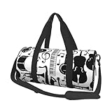 Jazz Music Guitar Pattern Travel Duffel Bag Large Weekender Overnight Bag Fashion Sports Gym Bags