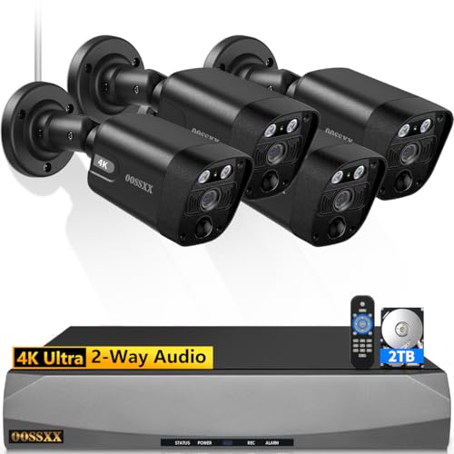 4K/8.0 Megapixel & 130° Ultra Wide-Angle 2-Way Audio PoE Outdoor Home Security Camera System Wired Outdoor Video Surveillance IP Cameras System DVR System