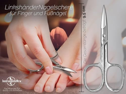 Nagelschere für Linkshänder – Scharfe gebogene Schneide aus rostfreiem Stahl