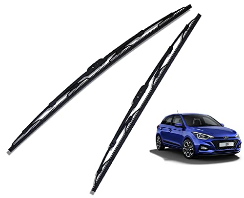 Image of Euro Care Metal Type Wiper Blade Compatibility with Hyundai i20 New All (Model : 2020-Till Date) Windshield Car Wiper Blade Size D-24,P-16
