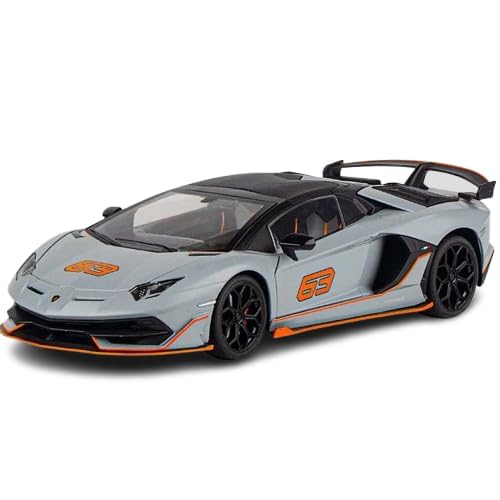 Image of Exclusive Alloy Metal Pull Back Die-Cast Car Diecast Metal Pullback Toy Car with Openable 6 Doors,Light Music Boys Gifts Toys (1:24 Lamborghini Avantadoor SVJ 63-Multicolor)