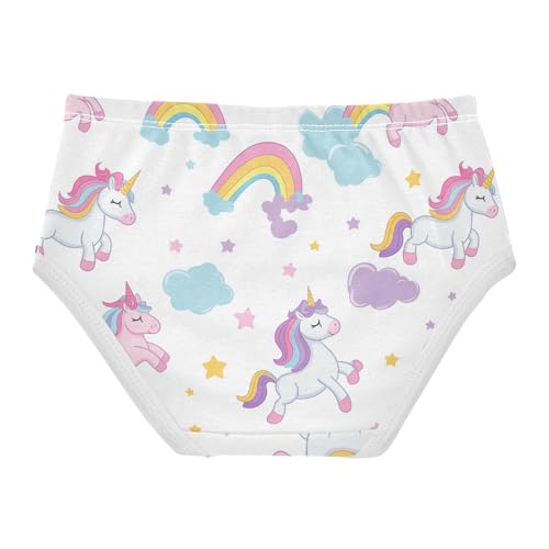 Wusikd Cartoon Unicorns Girls' Underwear Cotton Cute Rainbows Girls Briefs Soft Toddler Underwear 2T2