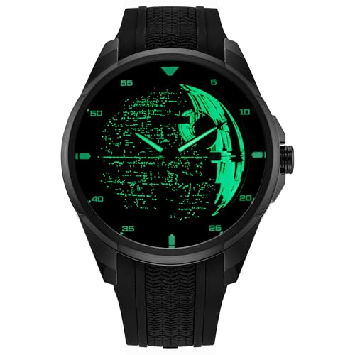 Image of Citizen Men's Eco-Drive Death Star Vader's Shadow, Stainless Steel Case, Black Silicone Strap (Model: AW1606-06W)