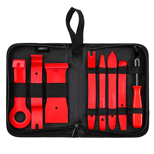 MATCC 8pcs Car Panel Removal Tools Trim Removal Tool Set Nylon for Car Door Panel Dash Audio Radio Removal Installer and Repair Pry Tools Kits with Fastener Remover Storage Bag